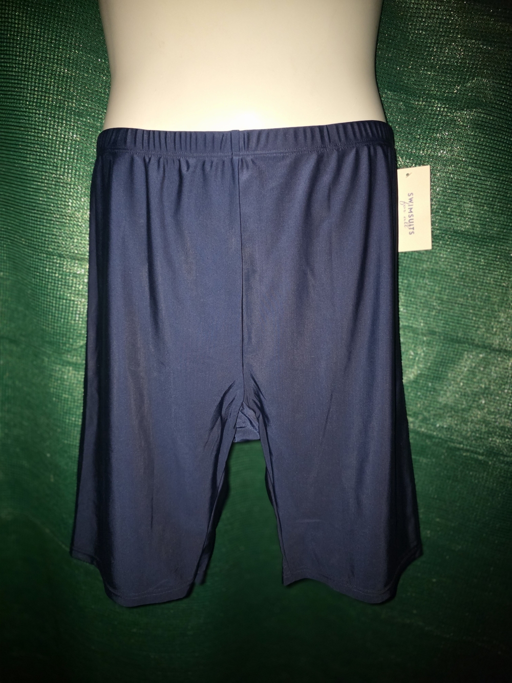 New Plus Size 24 3x Navy Blue Bermuda Swim Shorts
